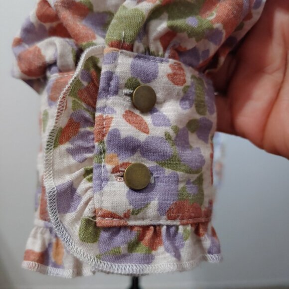 Democracy V Neck Boho Blouse Long Sleeve plus Size 1X - Picture 4 of 8